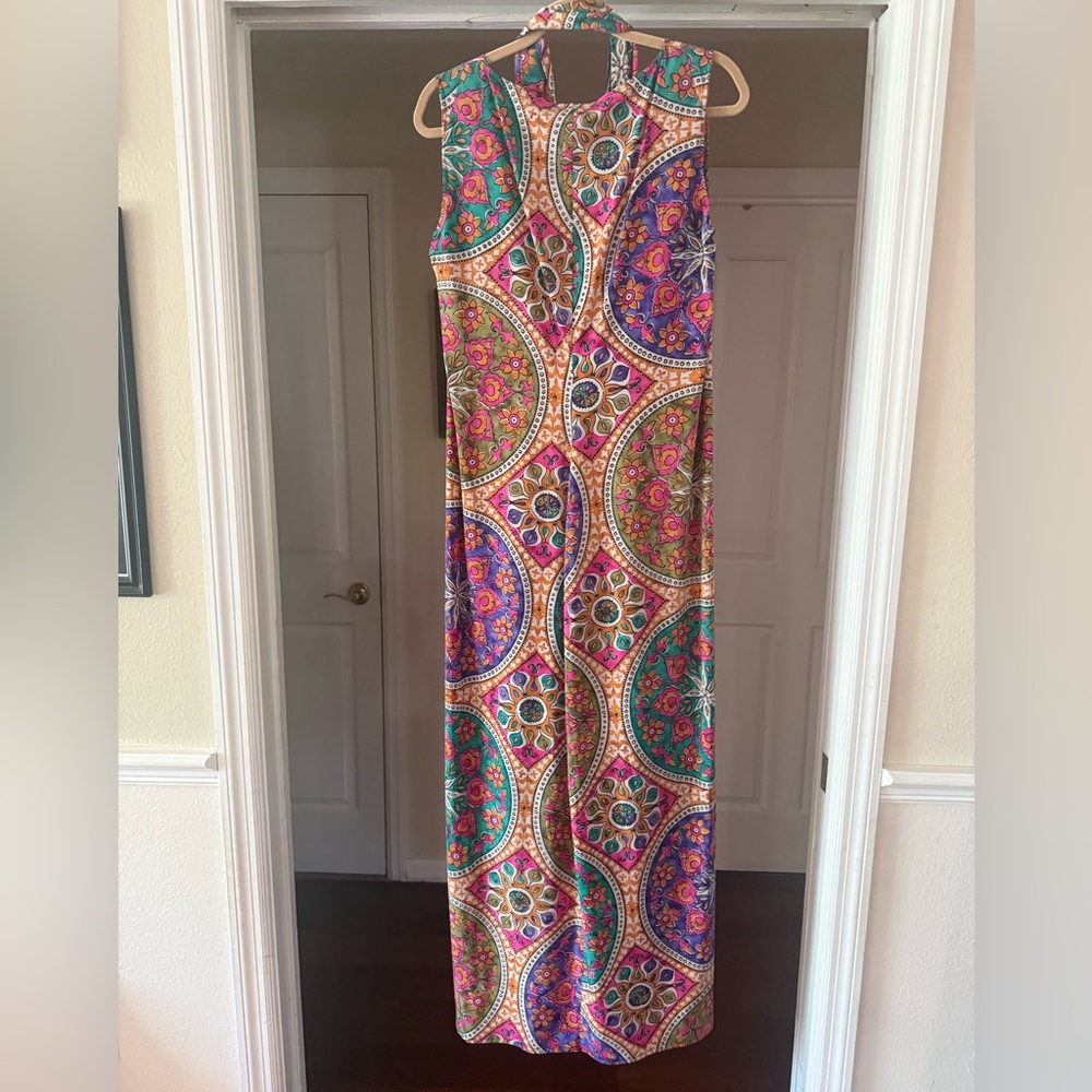 Calypso St. Barth Boho Silk Paisley Maxi Dress With Scarf - Picture 4 of 4